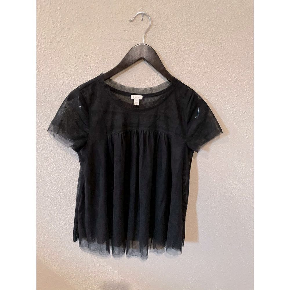 Hinge sheer top black xs